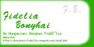 fidelia bonyhai business card